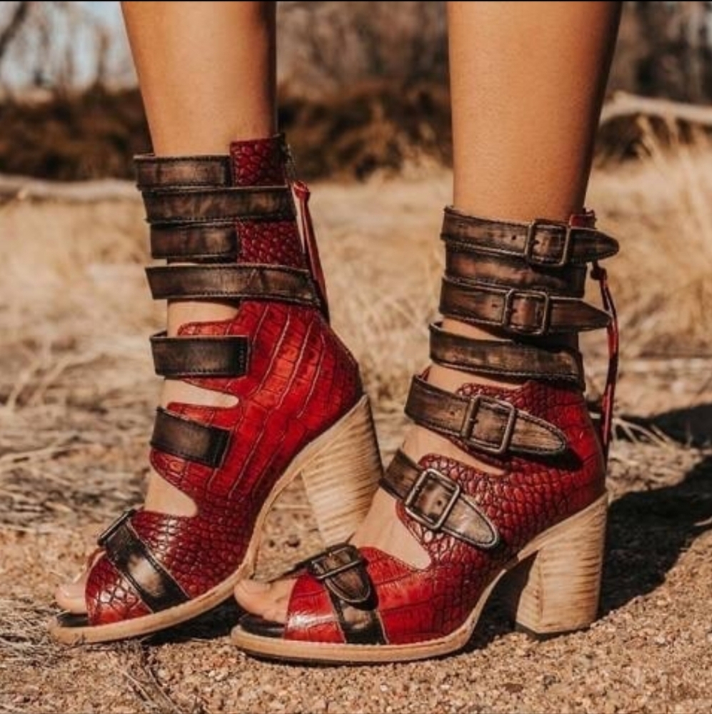 Freebird by Steven Red Bond Sandals